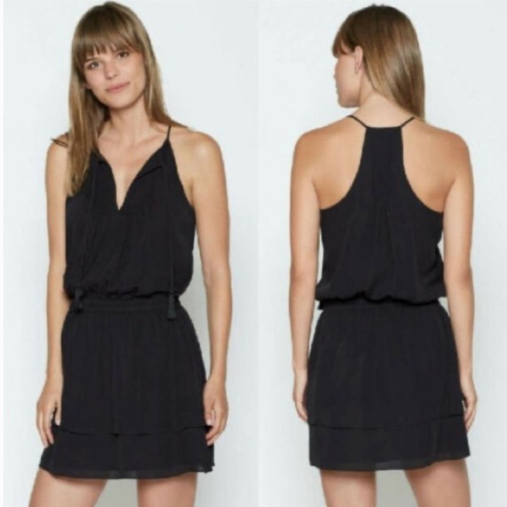 Joie Jossa Black Silk Sleeveless Mini Dress